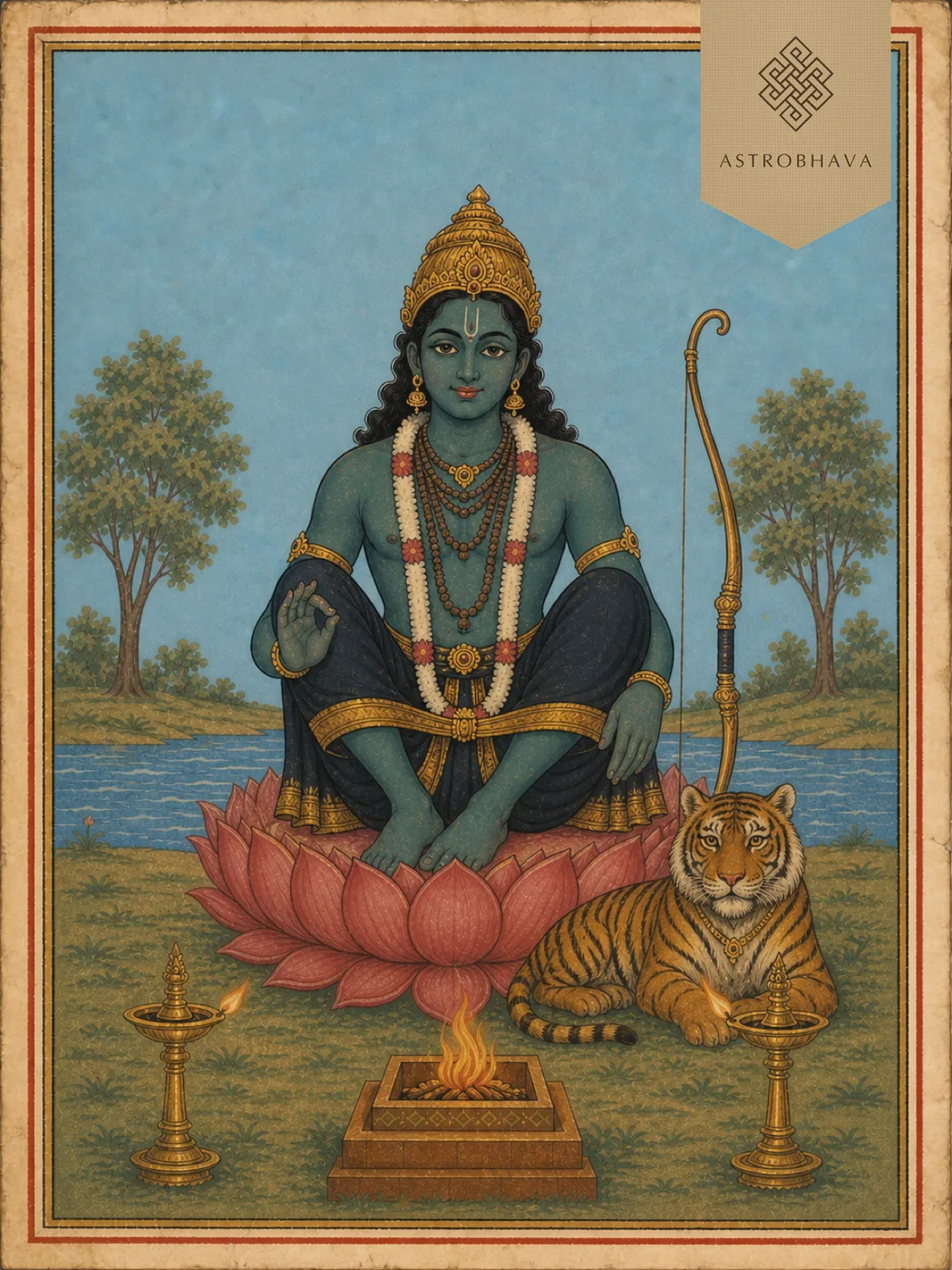 Ayyappa, invoked in the Ayyappa Homa