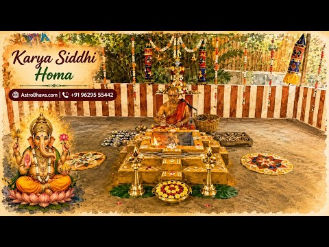 Priests performing the Karya Siddhi Homam at AstroBhava's Yagna Ashram